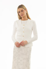 Cream Thin Knit Overlay