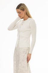 Cream Thin Knit Overlay