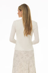 Cream Thin Knit Overlay
