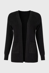 Black Contrast Pocket Cardigan