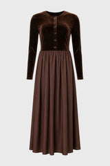 Brown Cardigan Combo Maxi Dress