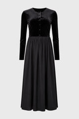 Black Cardigan Combo Maxi Dress