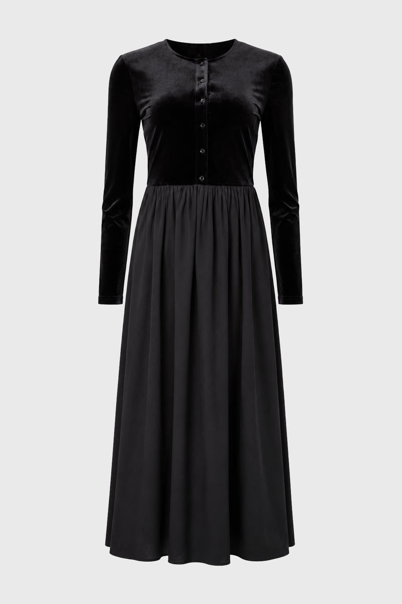 Black Cardigan Combo Maxi Dress – BLANK