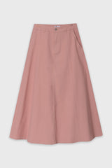 Pink Panel Flare Maxi Skirt