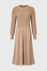 Champagne Sweater Combo Maxi Dress