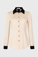 Ivory Two Tone Blouse
