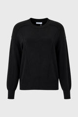 Black Stitched Knit Sweater