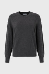 Grey Stitched Knit Sweater