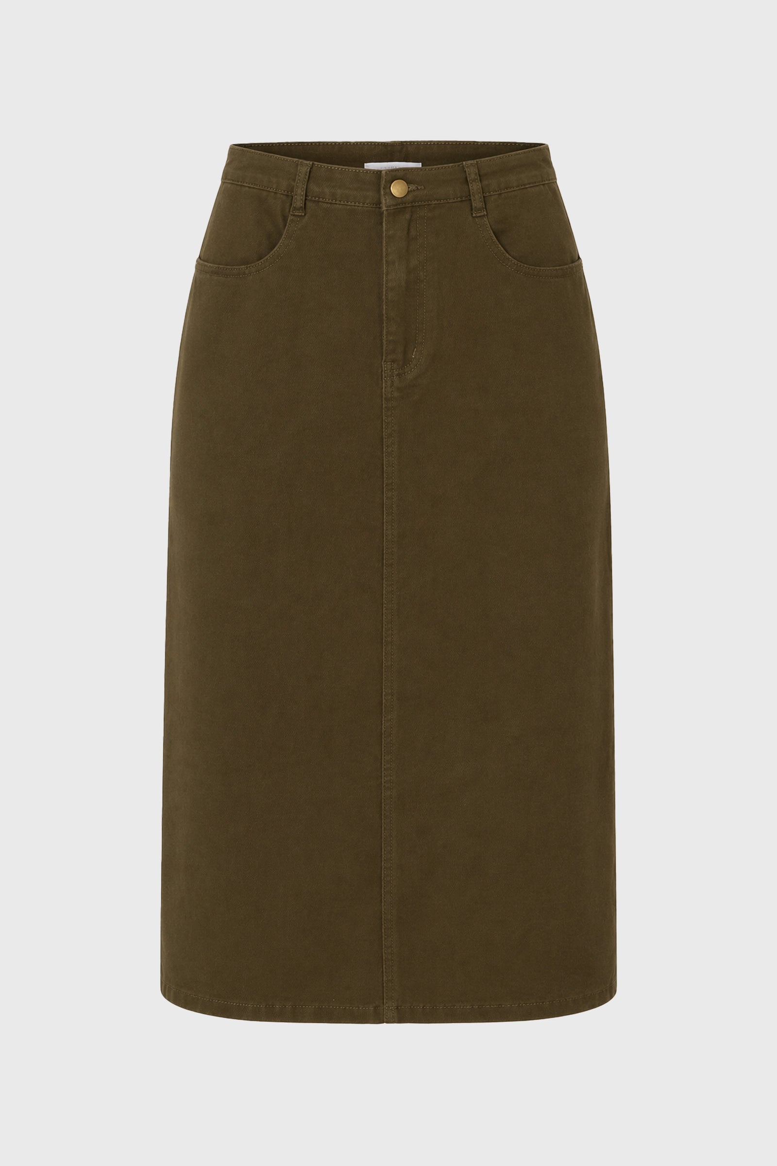 Olive Stretch Basic Maxi Skirt – BLANK