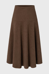 Brown Soft Feel A-Line Maxi Skirt