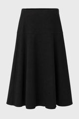 Black Soft Feel A-Line Maxi Skirt