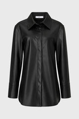 Black Vegan Leather Shirt