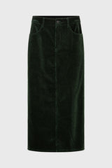 Dark Green Corduroy Maxi Skirt