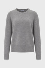 Grey Oversized Knit Sweater Top