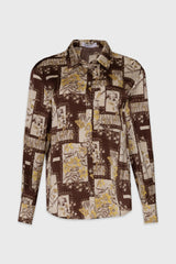 Brown Multi Printed Blouse