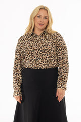 Leopard Print Silk Feel Blouse