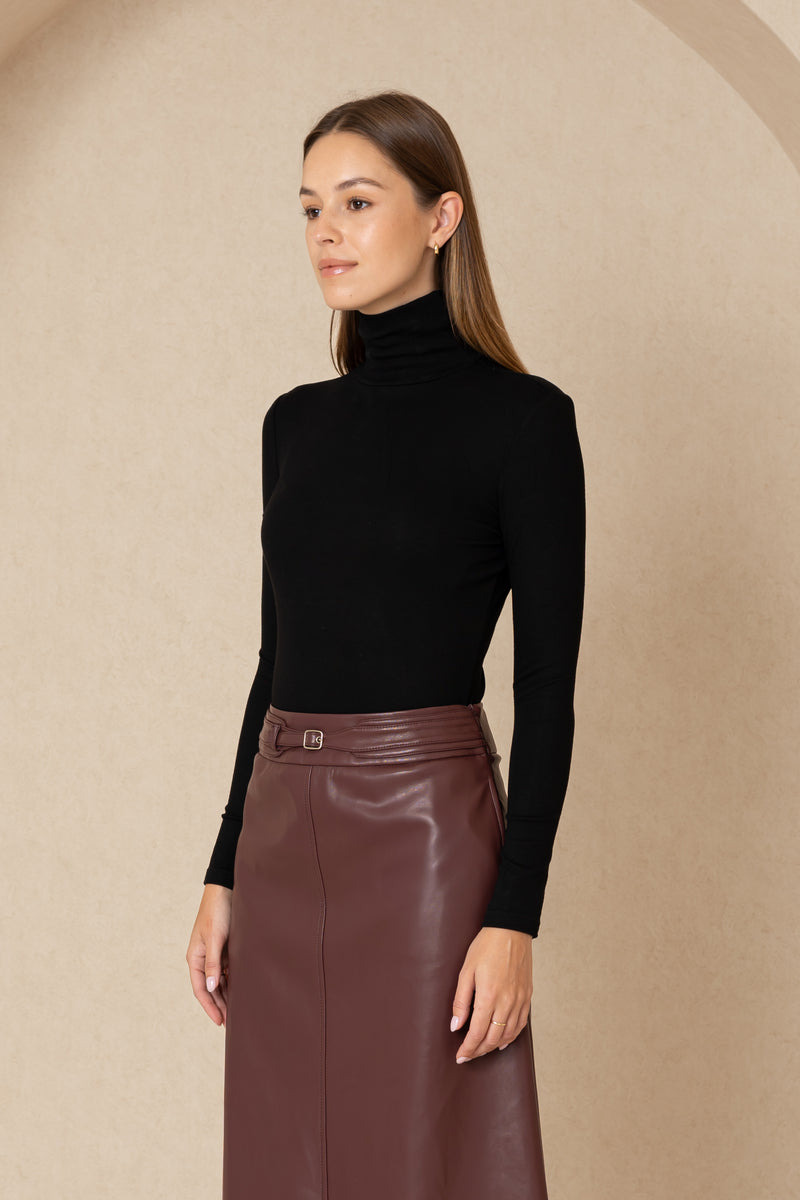 Black Solid Turtleneck