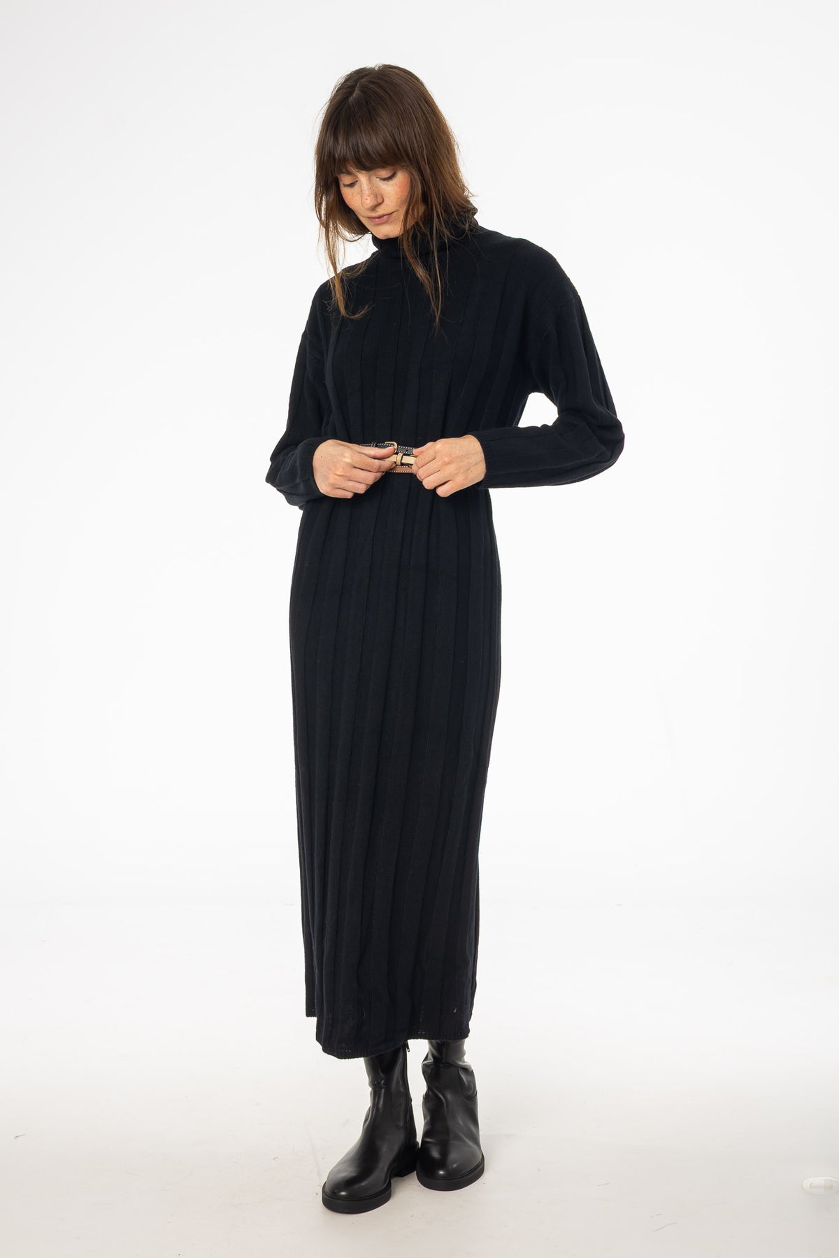 black ribbed knitted dress Black Ribbed Knit Contrast Ruffle Trim Mini Dress  PinkBlush
