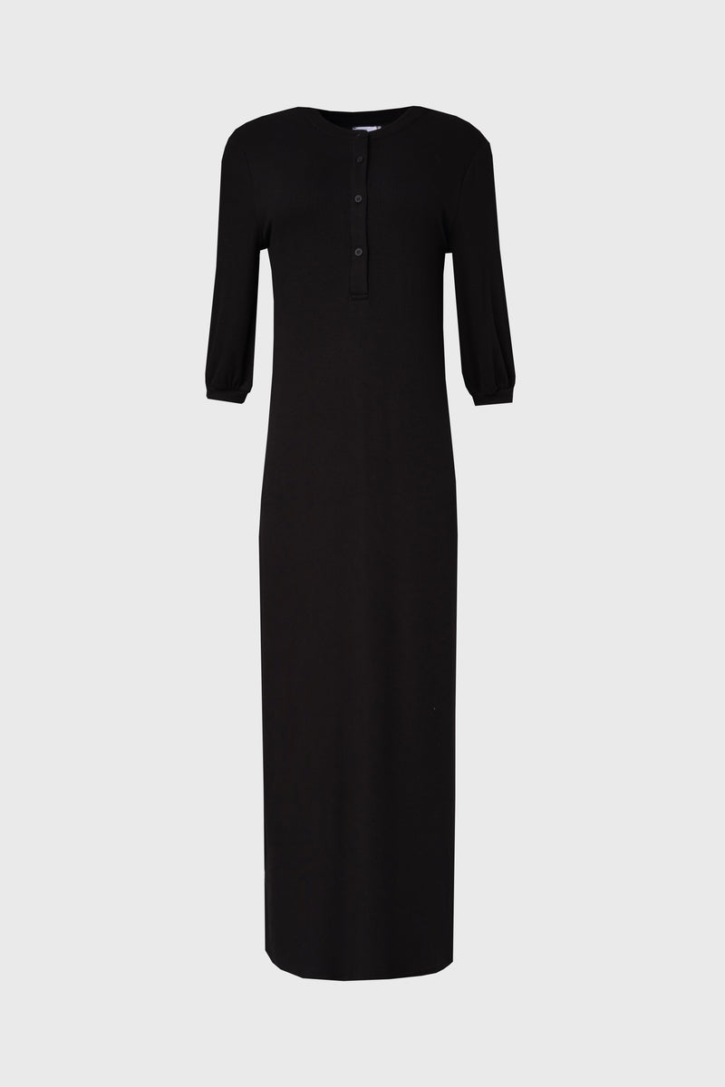 Black 3/4 Sleeve Maxi Dress BLANK Black 3/4 Sleeve Maxi Dress BLANK