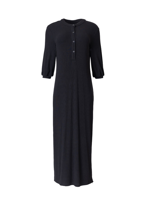 Black 3/4 Sleeve Maxi Dress