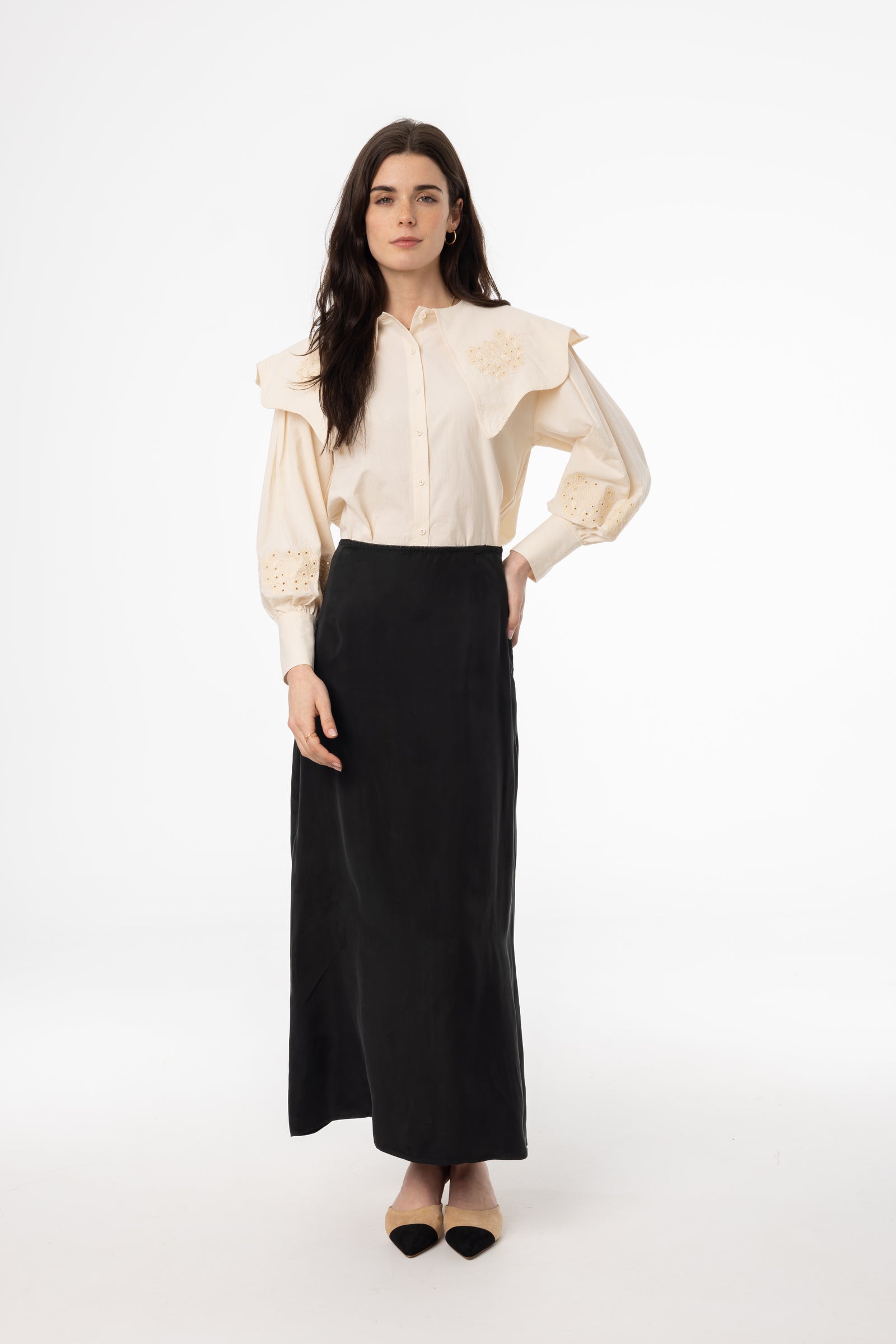 Black A-Line Zipper Slip Skirt – BLANK