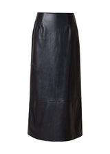 Black A-Line Leather Skirt