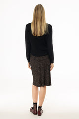 Black And Brown Dot Printed Slip Skirt