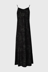 Black & Green Printed Slip Dress