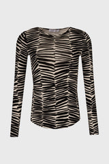 Black And White Safari Round Neck T-Shirt