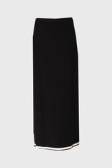 Black Contrast Trim Knit Skirt