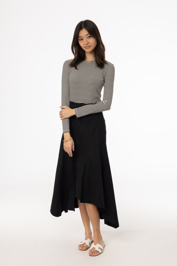 Black Asymmetrical Maxi Skirt