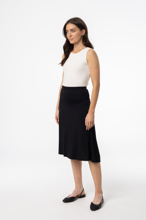 Black Basic Flare Skirt