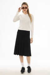 Black Basic Flare Skirt