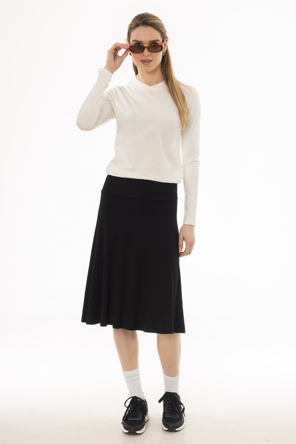 Black Basic Flare Skirt – BLANK
