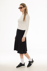 Black Basic Flare Skirt