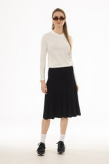 Black Basic Flare Skirt