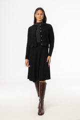 Black Basic Ribbed Knit Skirt