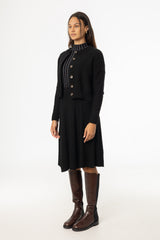 Black Basic Ribbed Knit Skirt