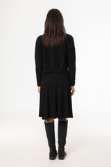 Black Basic Ribbed Knit Skirt