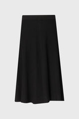 Black Basic Ribbed Knit Skirt