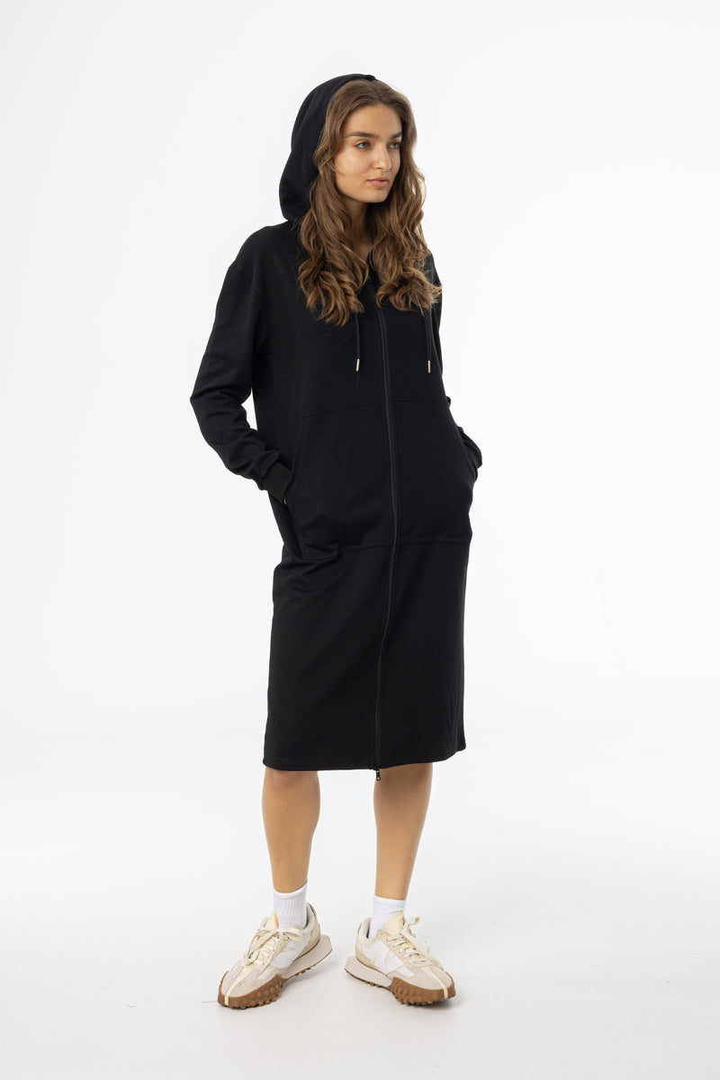 Black Basic Zipper Dress