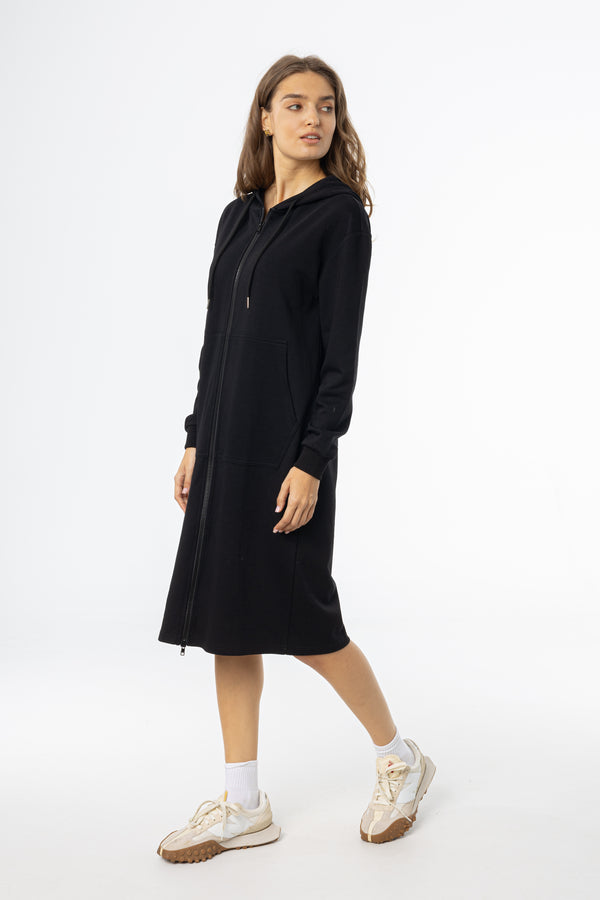 Black Basic Zipper Dress