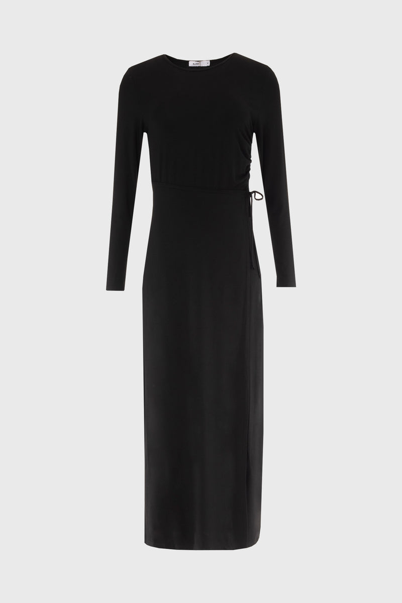 leinwande belted knit long dress【black】 leinwande（ラインヴァンド）の「Belted Knit Dress（ワンピース