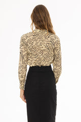Ivory Brush Stroke Printed Blouse