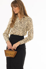 Ivory Brush Stroke Printed Blouse