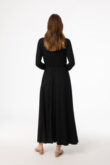 Black Button Maxi Dress