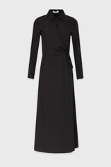Black Button Side Loop Maxi Dress