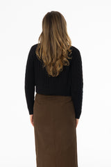 Black Cable Knit Cardigan