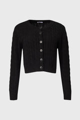 Black Cable Knit Cardigan