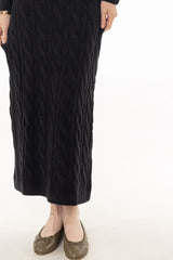 Black Cable Knit Maxi Jumper